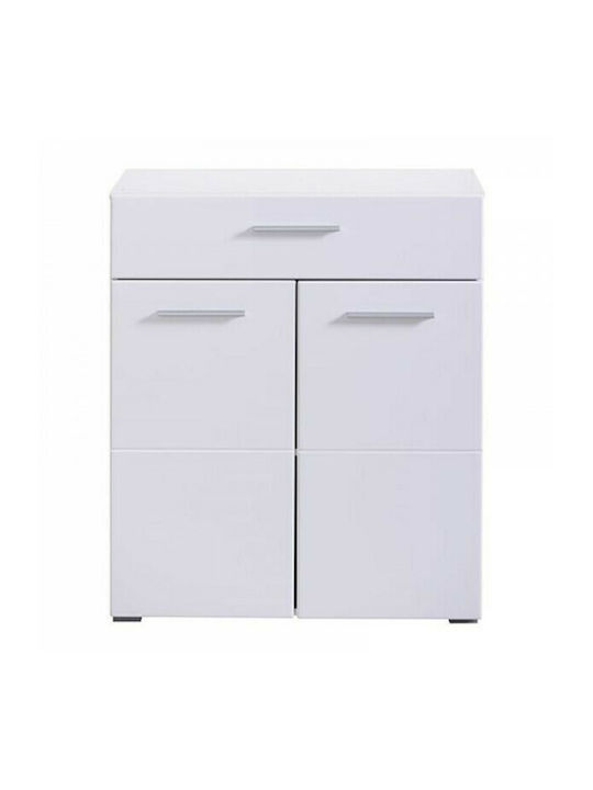 Beny Sideboard Wooden with Drawers Grey Oak / White Lacquer 79x35x97.5cm