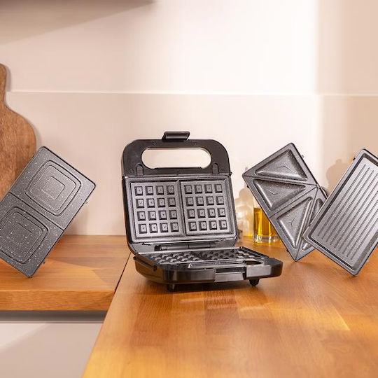 Cecotec Rock'nToast Τοστιέρα Γκριλιέρα με Αποσπώμενες Πλάκες 1000W Inox