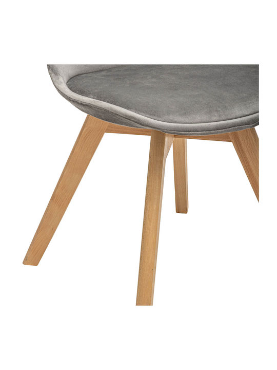 Baya Patch Scaune Bucătărie Catifelate Gri 1buc 48.5x55x81.5buc