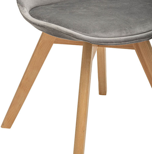Baya Patch Καρέκλα Κουζίνας Βελούδινη Grey 48.5x55x81.5εκ.