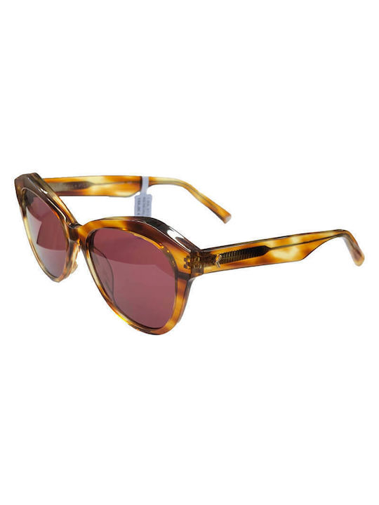 Kendall + Kylie Rose Women's Sunglasses with Brown Tartaruga Plastic Frame and Pink Lens KKS5095 707