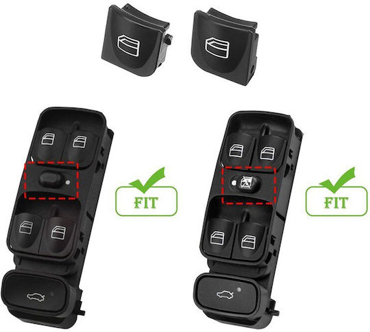 Carner Replacement Button Car Window Switch 2pcs for Mercedes-Benz C Class Black