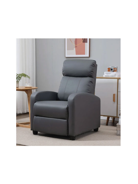 Fotoliu Relax Masaj din Piele Ecologică Gri 68x88x98cm
