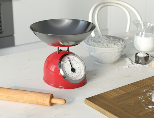 ETA Cantare de Bucatarie Analogic cu Bol până la 5kg Roșie