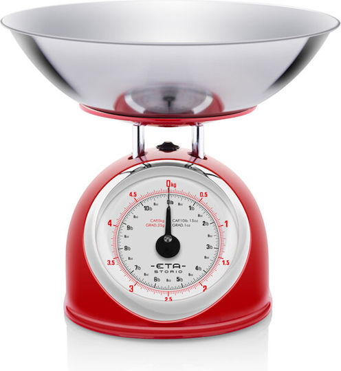 ETA Cantare de Bucatarie Analogic cu Bol până la 5kg Roșie
