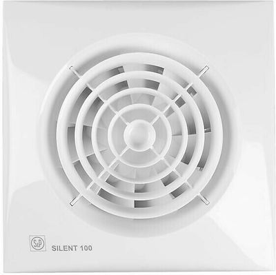 S&P Silent-100 CZ Wall-mounted Ventilator Bathroom 99mm White