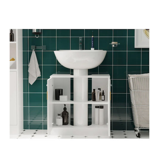 Kleankin 834-337 Πάγκος χωρίς Νιπτήρα Μ60xΒ30xΥ60.5cm Λευκός