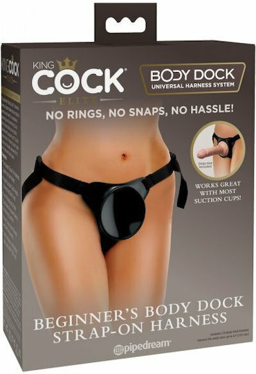 Pipedream King Cock Beginner's Body Dock Strap-On Harnașament 13cm în Culoare Negru