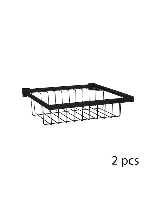 Dish Drainer Double Tier Metallic in Black Color 58x30x51.5cm