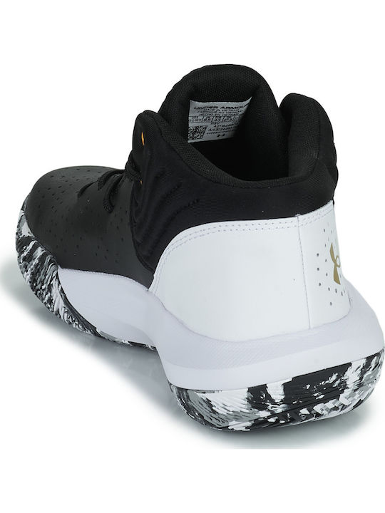 Jet 21 High Basketball Shoes Black / White / Metallic Gold