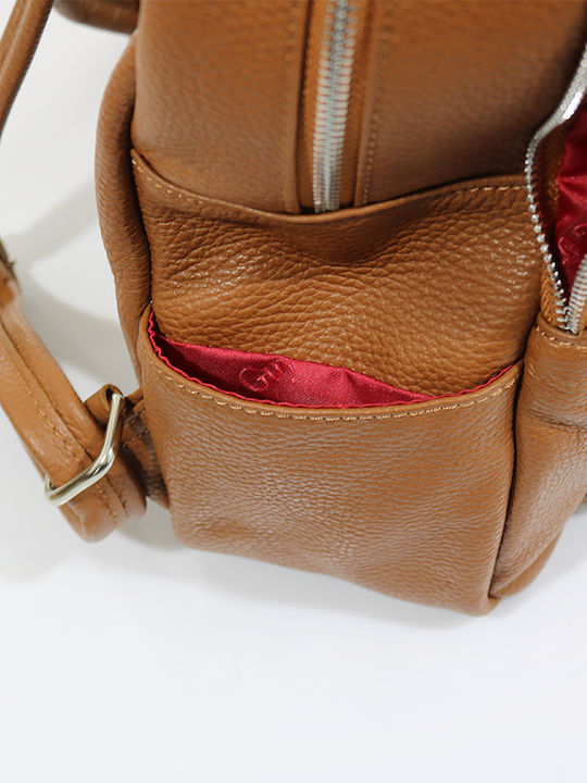 Piele Geantă pentru femei Rucsac Ταμπά/Silver