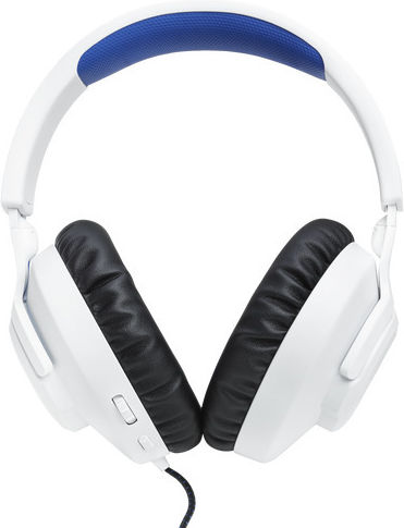 JBL Quantum 100P Over Ear Gaming Headset με σύνδεση 3.5mm Λευκό/Μπλέ for PS4 / PS5