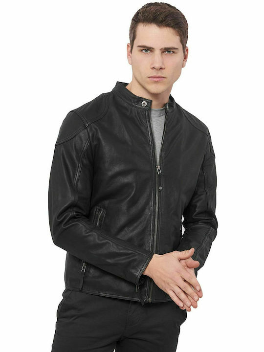 ROMEO BUFFALO BLACK - AUTHENTIC MEN'S BLACK LEATHER JACKET