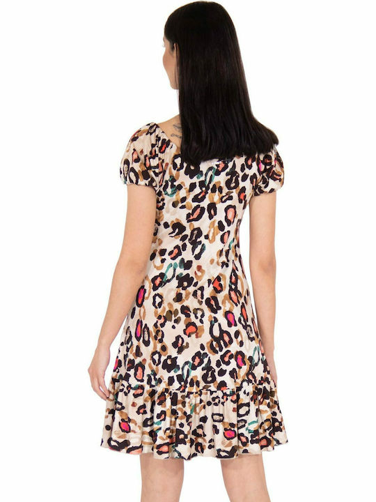 Liu Jo Mini All Day Φόρεμα Κοντομάνικο Animal Print