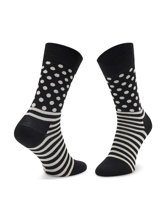 Happy Socks Κάλτσες Μαύρο/Λευκό 4Pack