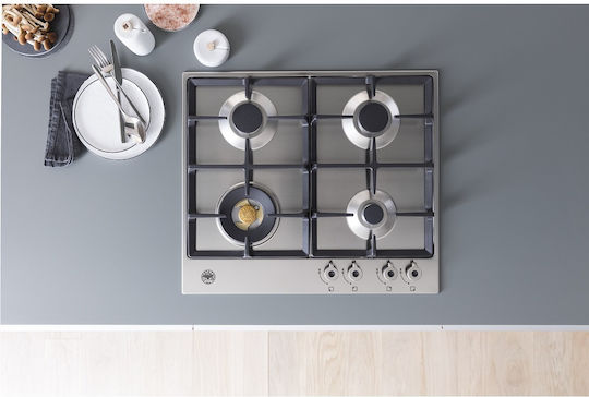 Bertazzoni Gaskochfeld Autonom Edelstahl 60.2x52.2εκ. Silber