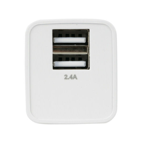 Lampa Φορτιστής Χωρίς Καλώδιο με 2 Θύρες USB-A 12W Λευκός (L3869.0)