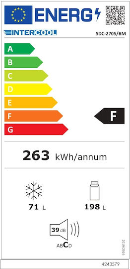 Intercool 269лт В180xШ55xД55.8см. Inox SDC-270S/BM