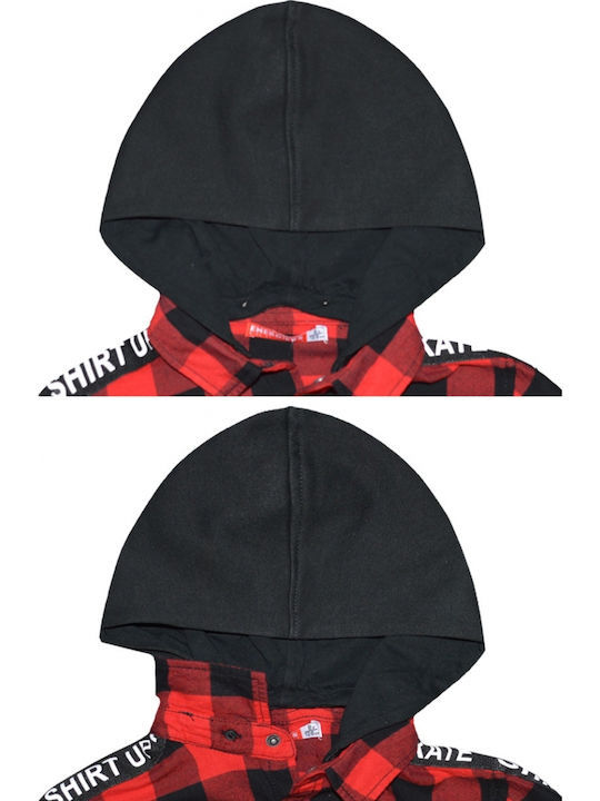 Kids Checked Shirt Long Sleeve Red