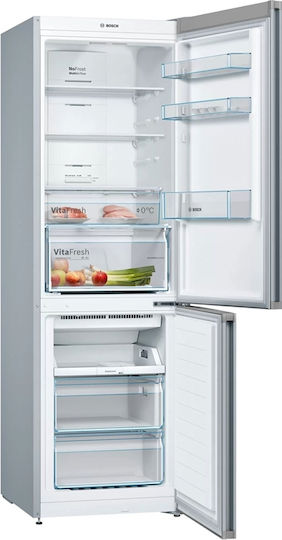 Bosch Ψυγειοκαταψύκτης 326lt Total NoFrost Υ186xΠ60xΒ66εκ. Inox KGN36MLEB