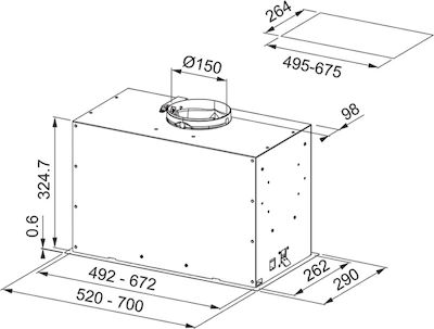 Franke FBFE BK MATT A70 Μηχανισμός Απορρόφησης 70cm Μαύρος