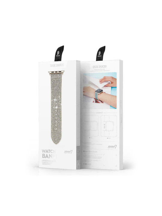 Dux Ducis Sparkle Strap Synthetic Leather Silver (Apple Watch 38/40/41/42mm)