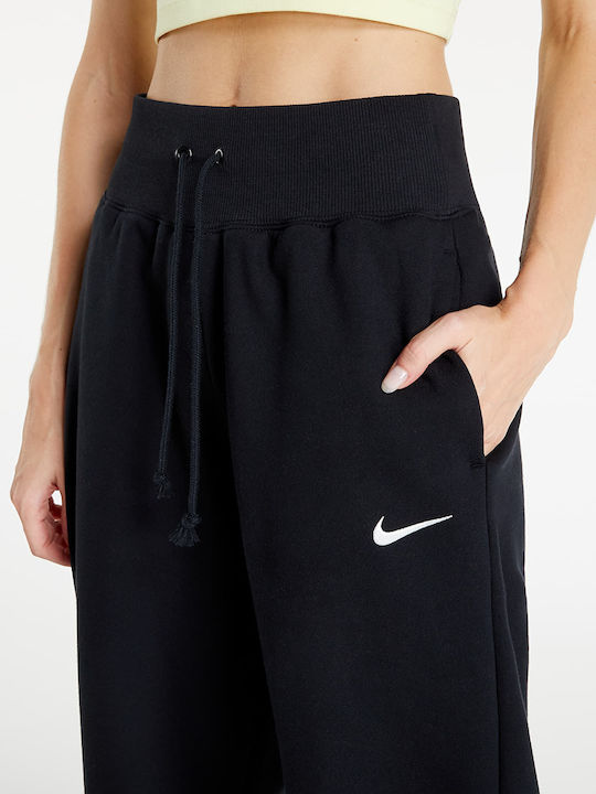 Phoenix Fleece Pants Ψηλόμεσο Παντελόνι Φόρμας με Λάστιχο Fleece Μαύρο