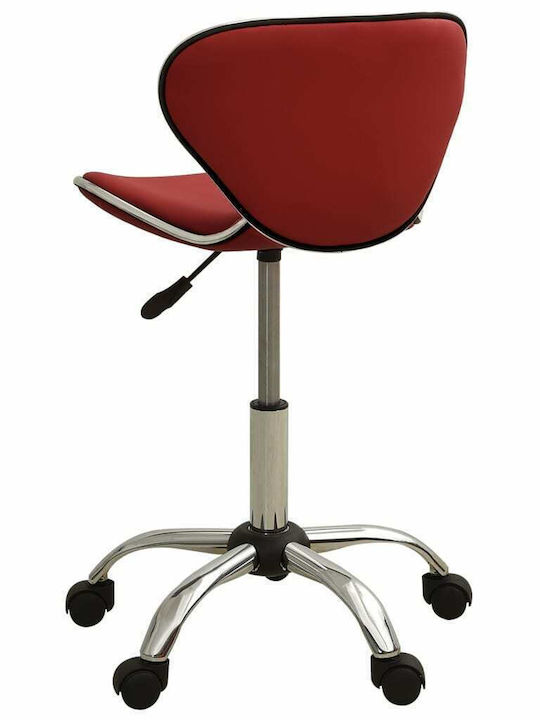 Office Desk Stool with Backrest Burgundy 46.5x48x69cm