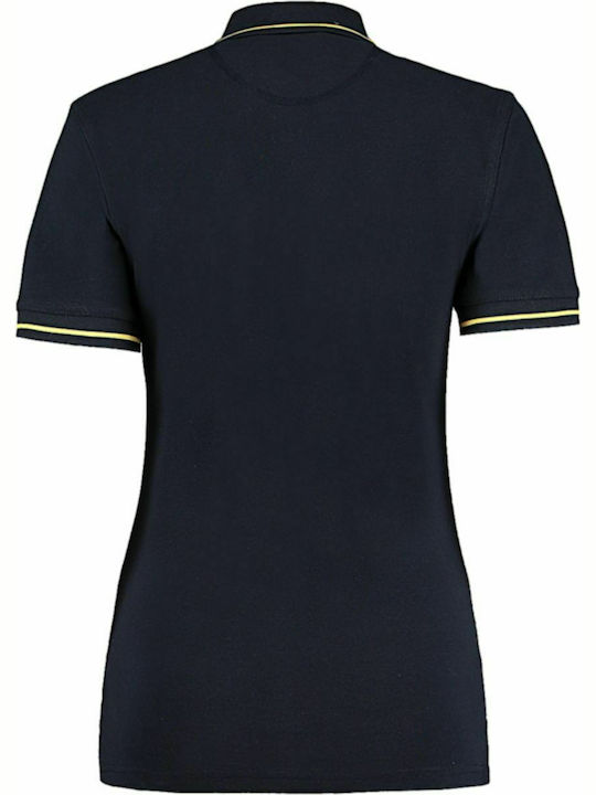 Kustom Kit Mellion Women's Short Sleeve Promotional Blouse Navy/Sun Yellow