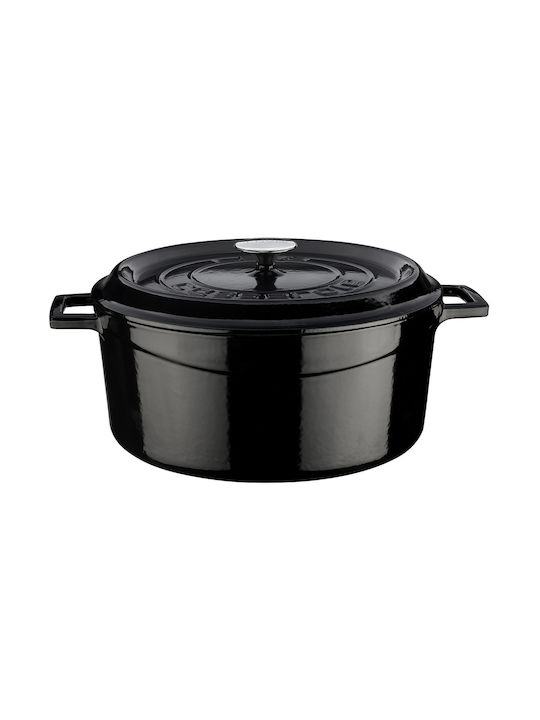 Lava Βαθιά Κατσαρόλα από Μαντέμι 6.71lt / 28cm Μαύρη