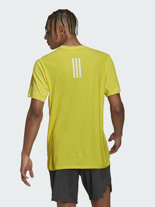 Adidas Designed 4 HEAT.RDY HIIT Αθλητικό Ανδρικό T-shirt Κίτρινο με Στάμπα