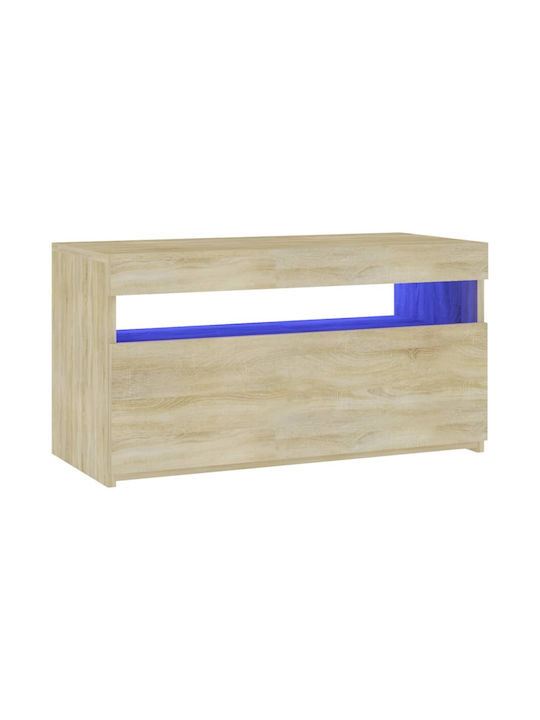 Έπιπλο Τηλεόρασης με Φωτισμό LED Μπεζ Μ75xΠ35xΥ40cm