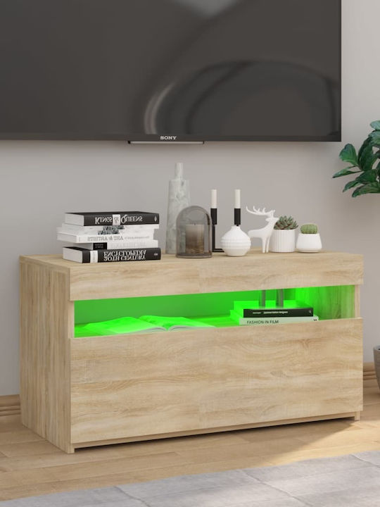 Έπιπλο Τηλεόρασης με Φωτισμό LED Μπεζ Μ75xΠ35xΥ40cm