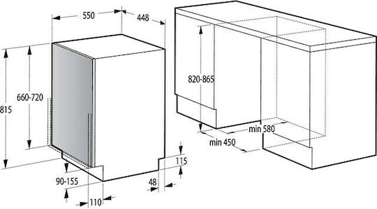Gorenje Mașină De Spălat Vase Complet Încorporată Pentru 11 Farfurii Lățime 44.8xÎnălțime 81.5cm Alb