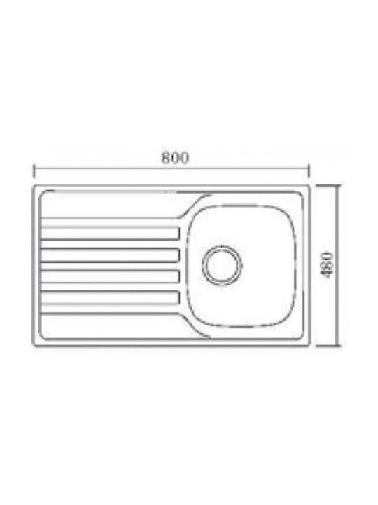 Karag E 51 BL-834 Drop-In Spüle Inox Satiniert B80xT48cm Silber