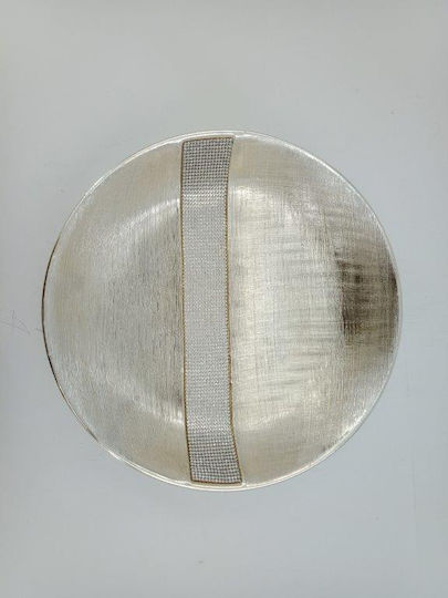 Karvounis Декоративна купа Керамика Сребрист 35x35x8см 1бр