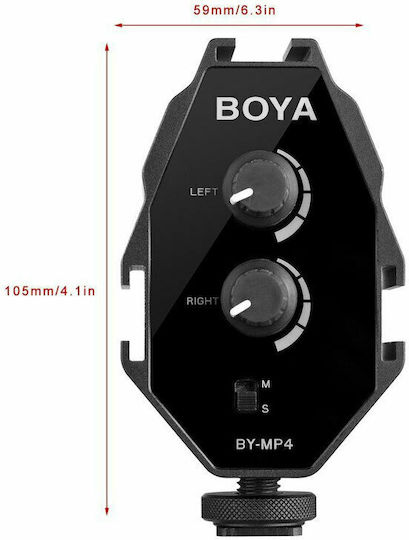 Boya BY-MP4 Mixer De Sunet Cu Două Canale Și Ieșire 3.5mm Accesorii Pentru Microfoane
