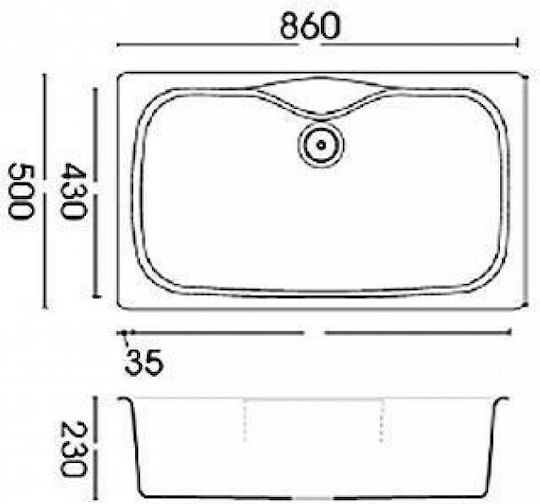 Elleci Fox 360 Granitek LGF36051 Drop-In Sink Synthetic Granite W86xD50cm Avena