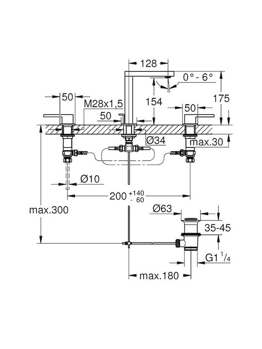 Grohe Plus Αναμεικτική Μπαταρία Νιπτήρα Ασημί