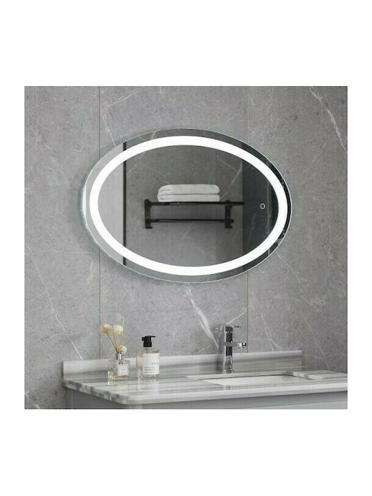 Gloria Ovale Oval Bathroom Mirror Led Touch 60x80cm