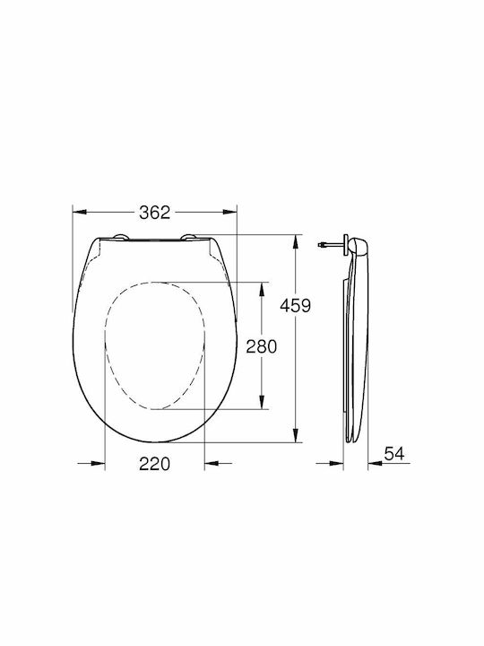 Grohe Bau Ceramic Καπάκι Λεκάνης Πλαστικό 45.9x36.2cm Alpine White