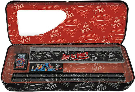 Graffiti Superman Κασετίνα Γεμάτη Μεταλλική Μαύρη