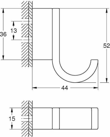 Grohe Selection 41039000 Кука Баня Единично с винтове Chrome