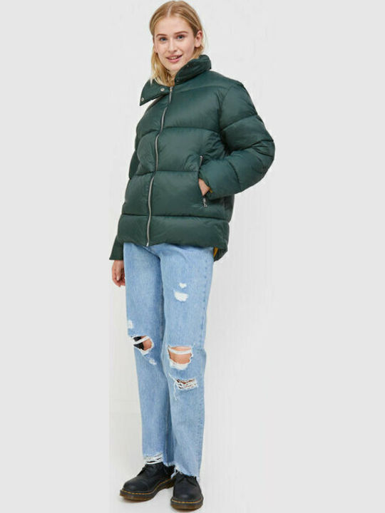 Jxellie Women's Short Puffer Jacket for Winter Green