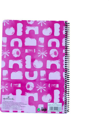 Hallmark Spiral Notebook Ruled A4 70 Sheets 2 Subjects Fuchsia 1pcs