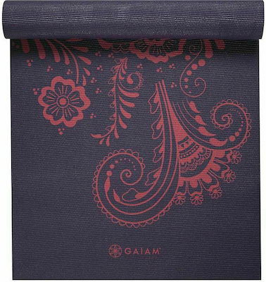 Gaiam Premium Aubergine Swirl Yoga Mat 6mm Covor de exerciții fizice Yoga/Pilates Albastru (173x61x0.6cm)