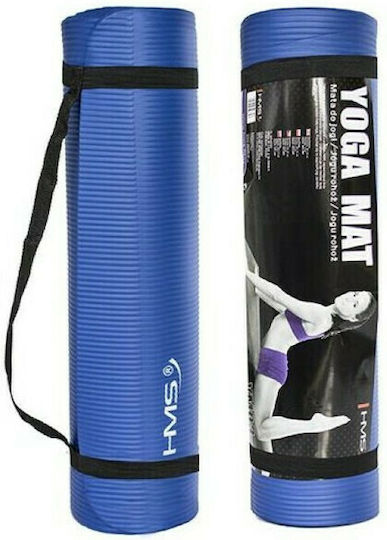 HMS YM03 Foldable Exercise Mat Pilates Blue with Carry Strap (183x61x0.1cm)