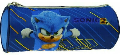 Gim Sonic Pencil Case Barrel with 1 Compartment Blue