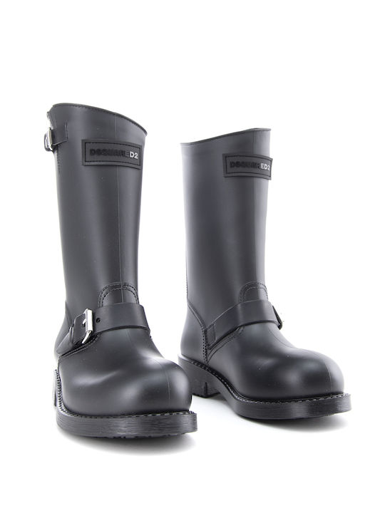 Dsquared2 Damen Gummistiefel Schwarz