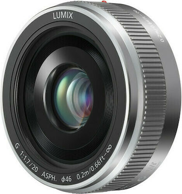 Panasonic Crop Camera Lens Lumix G 20mm f/1.7 II ASPH Standard / Pancake for Micro Four Thirds (MFT) Mount Silver